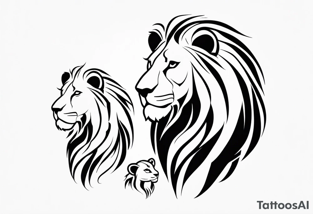 LION WITH CUB tattoo idea