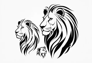 LION WITH CUB tattoo idea