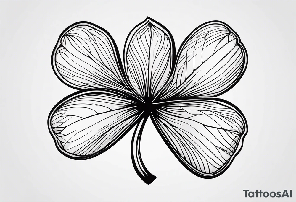 Solid black Four leaf clover tattoo idea