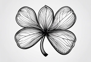 Solid black Four leaf clover tattoo idea