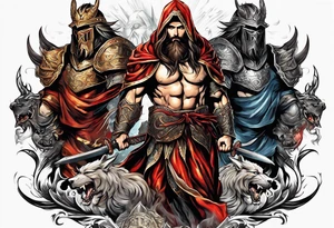 The armor of Jesus Christ fights off demons tattoo idea