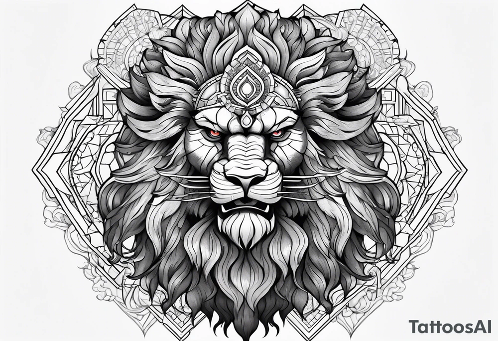 Full body narasimha tattoo idea