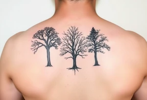 I have three kids. I want a tattoo that incorporates the trees that represent their birth months. Birth months are December, July, and November, respectively. tattoo idea