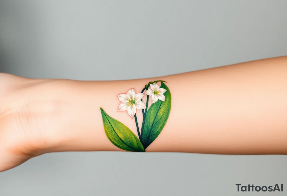White flowering Lilly of the vally plantsl tattoo idea
