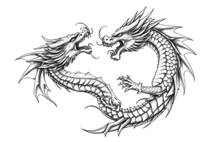 roaring dragons tattoo idea