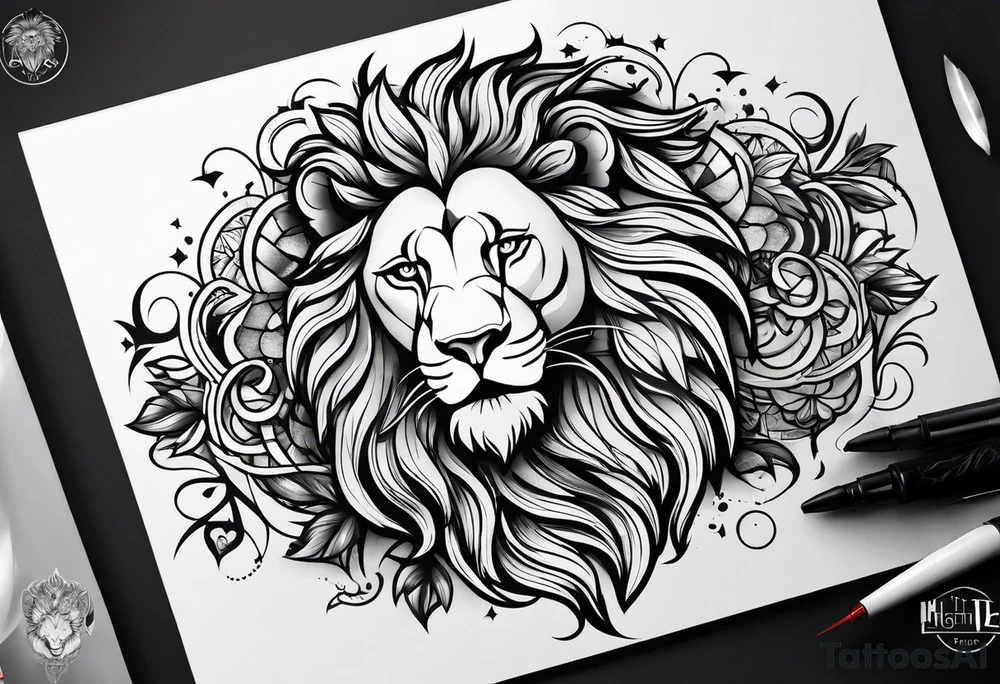 Lion leo tattoo idea