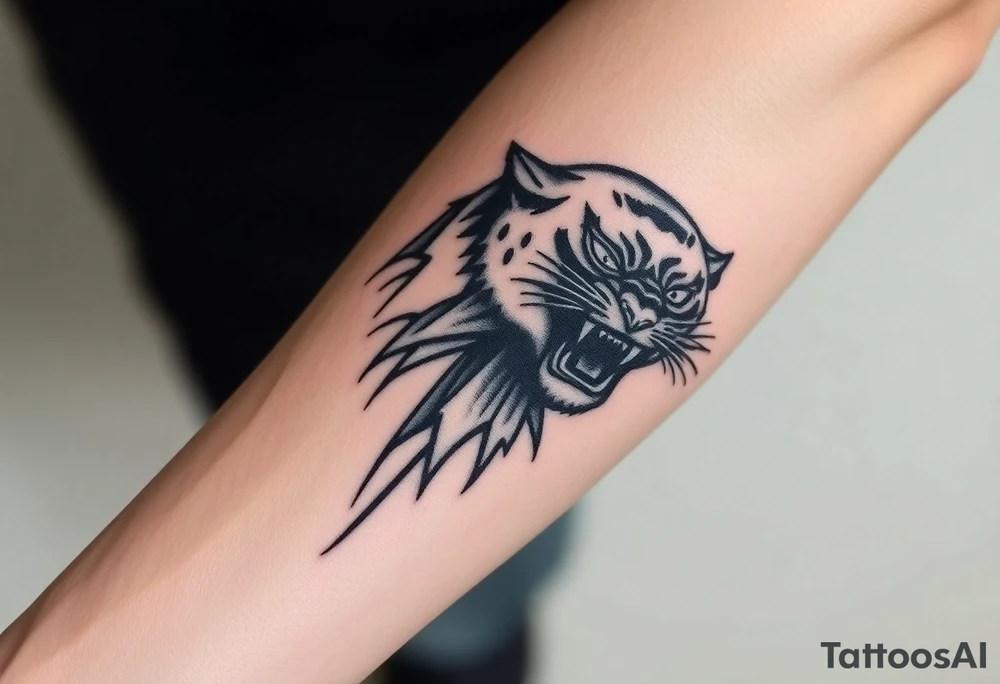 A Christian inspired tattoo with a black panther tattoo idea