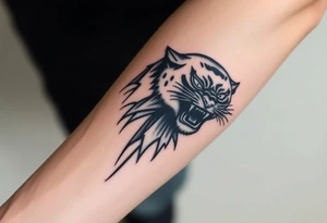 A Christian inspired tattoo with a black panther tattoo idea