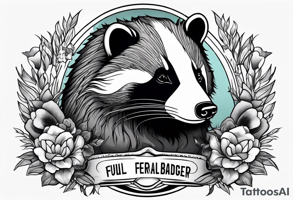 Feral badger tattoo idea