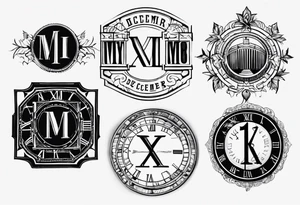 Roman numerals of December 27th 1950 with some sort of baseball design for forearm tattoo idea