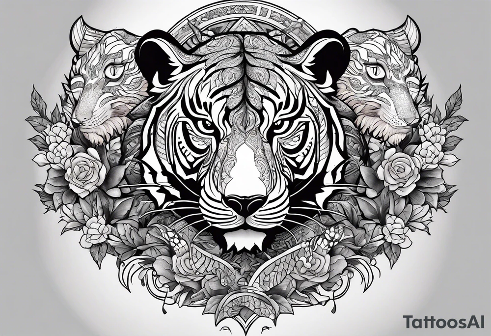 Shoulder tattoo Korean inspired with a Rat, pig, tiger, dog, snake tattoo idea