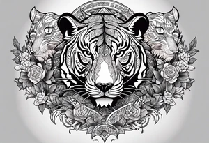 Shoulder tattoo Korean inspired with a Rat, pig, tiger, dog, snake tattoo idea