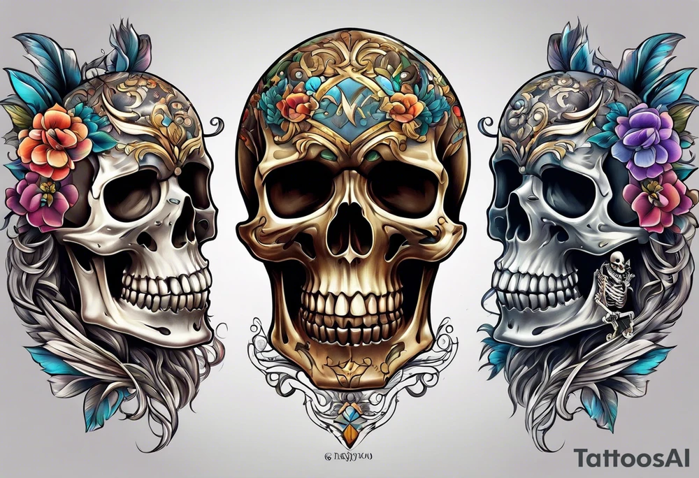 skeleton running from the world tattoo idea