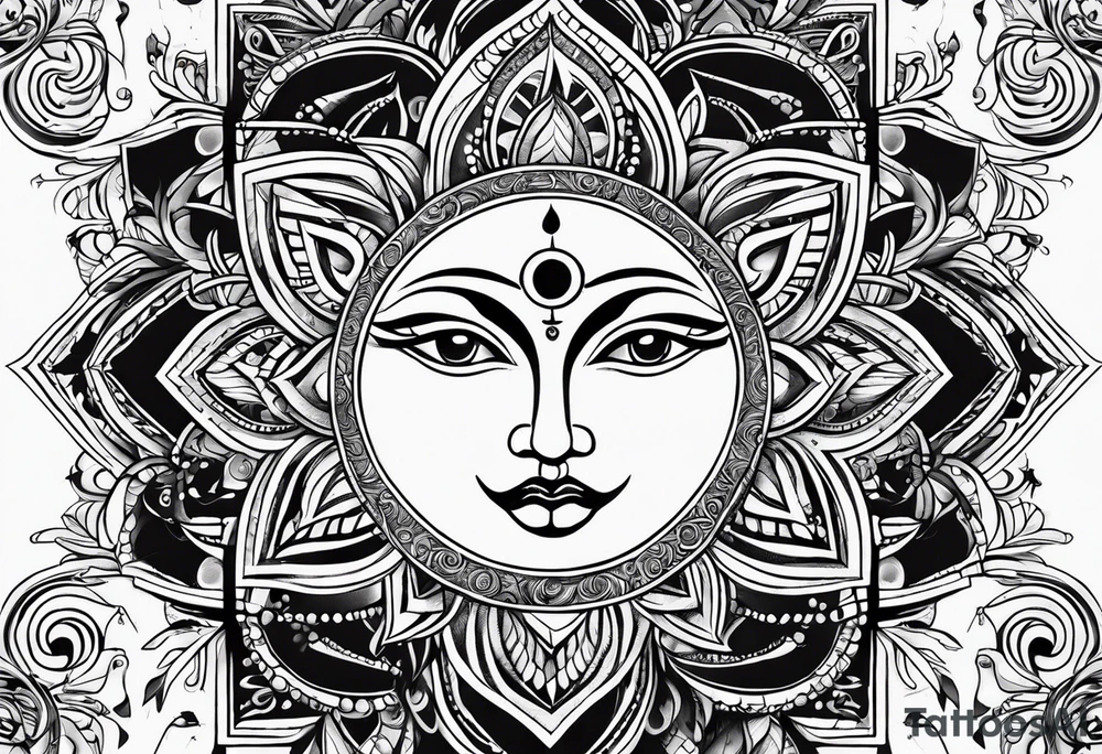 the sun and the moon tattoo idea