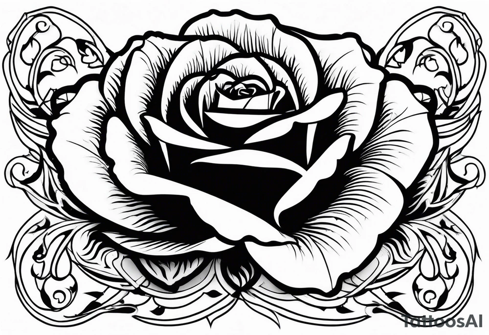 Rose floating on a wild see tattoo idea