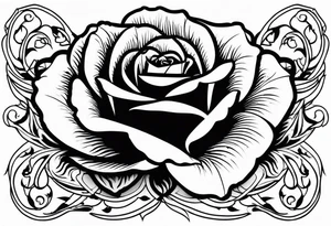Rose floating on a wild see tattoo idea