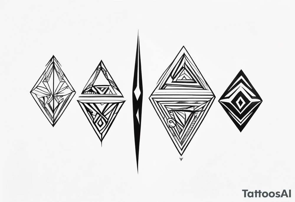 Tribal tattoo courage in diamond shape tattoo idea
