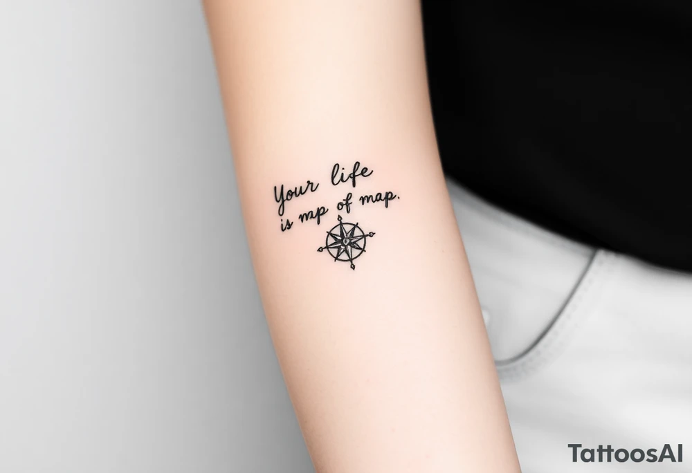 Your life is a map with no compass. With a small compass symbol tattoo idea Your life is a map with no compass. With a small compass symbol tattoo idea