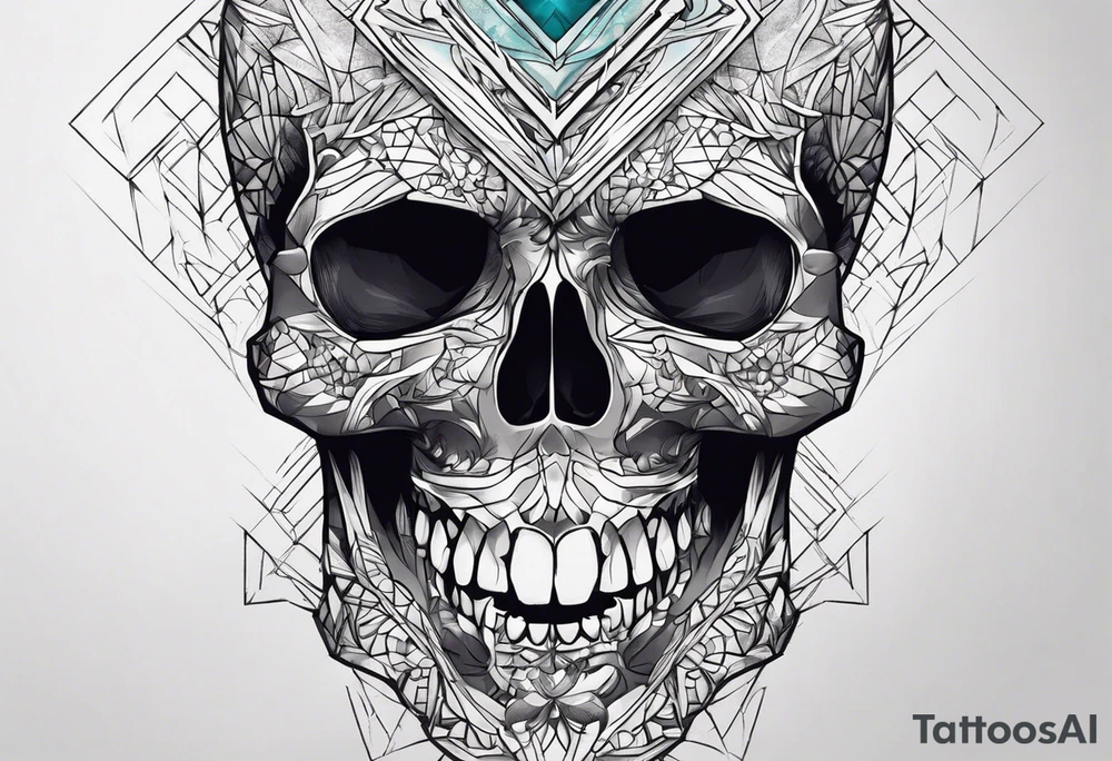 skull mouth open tattoo idea