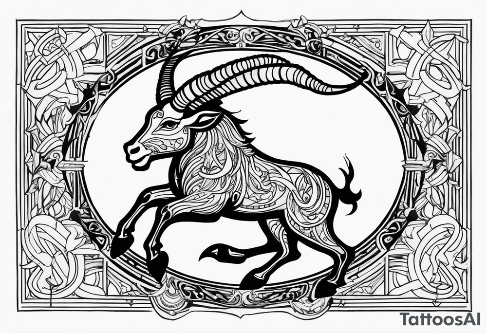 Capricorn and includes the letters JY tattoo idea