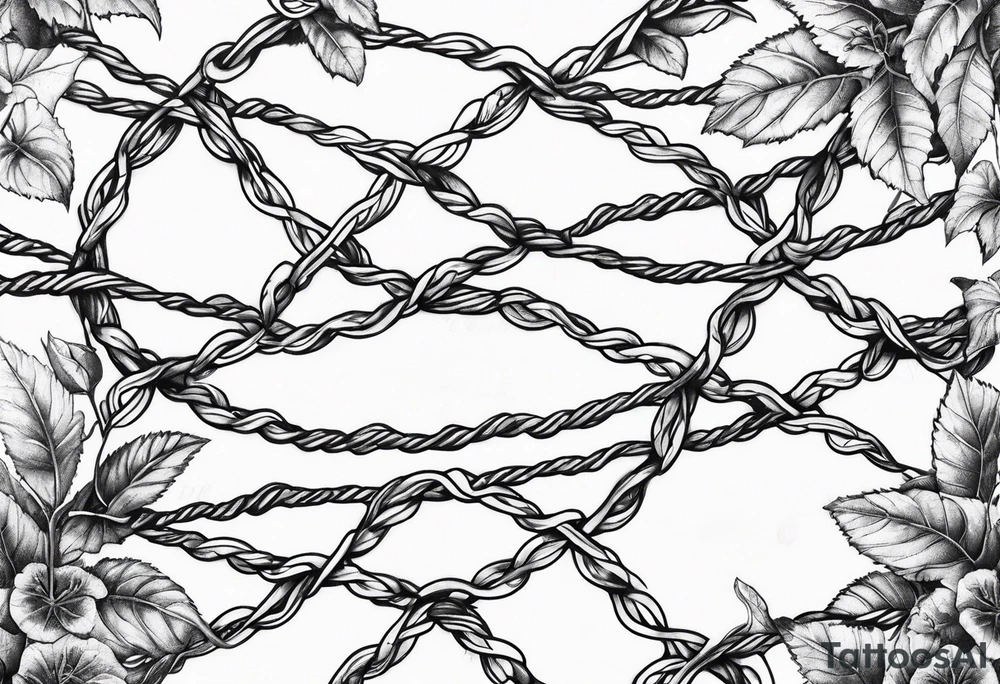 poison oak vines wrapped around barbed wire in a DNA pattern tattoo idea poison oak vines wrapped around barbed wire in a DNA pattern tattoo idea