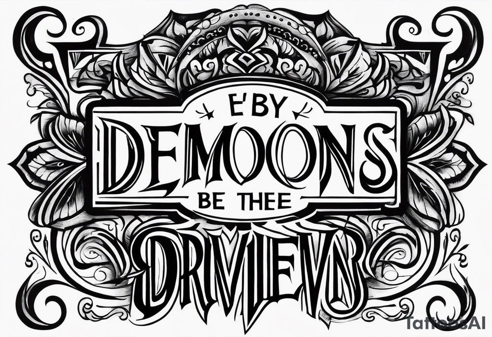 Quote "By Demons be Driven, Beckon the Call" tattoo idea