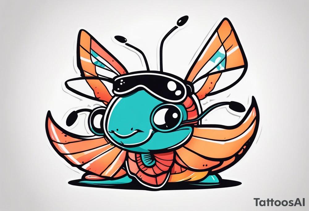Shrimp dressed in a pimp costume tattoo idea
