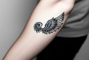 Forearm “gold” kintsugi wing tattoo idea