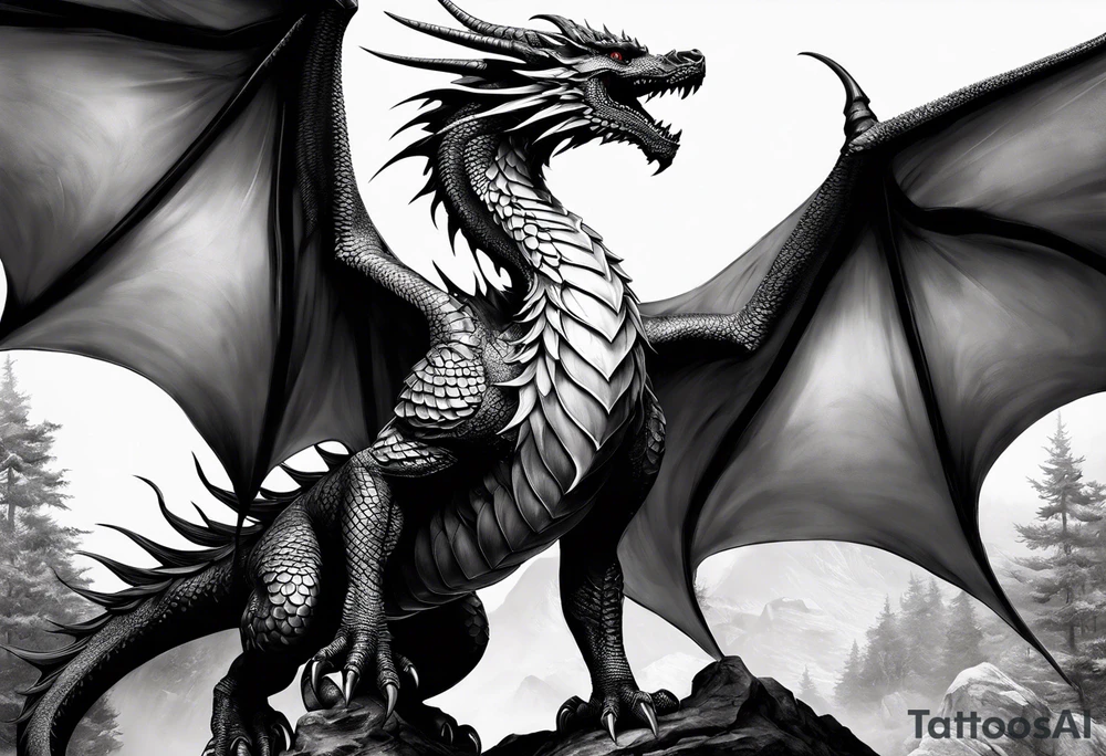 Drache mit geschlossener Schnsuze tattoo idea
