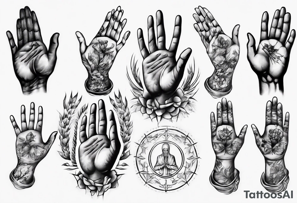 Praying hands tattoo idea