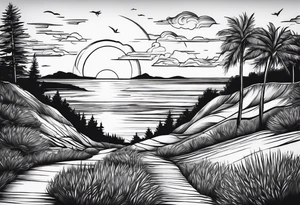 sunset. simple. tattoo idea