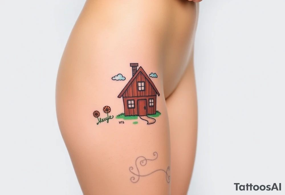 house on prairie tattoo idea