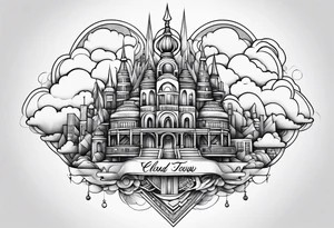 cloud town tattoo idea