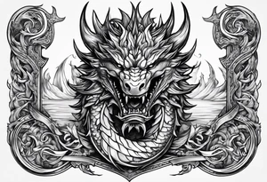 Valhalla sword ship dragon head tattoo idea