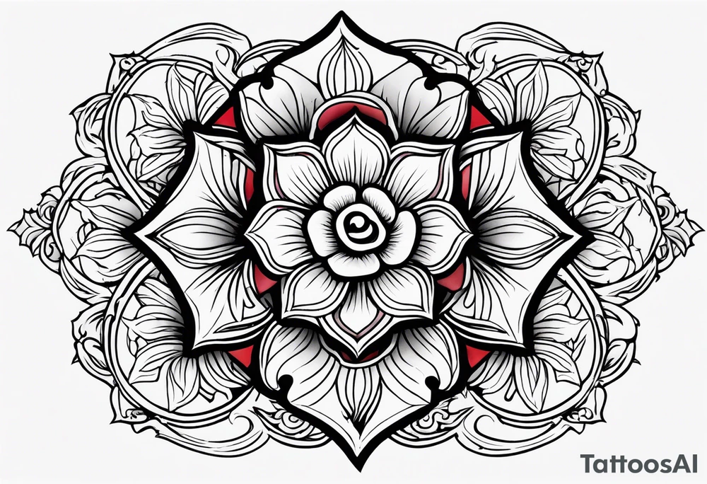 Tudor rose cygel tattoo idea