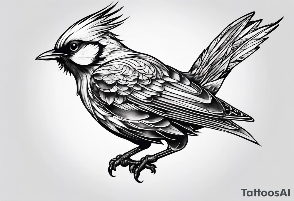 drowing bird tattoo idea