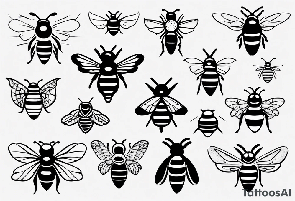 comic Biene in der seiten ansicht tattoo idea