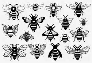 comic Biene in der seiten ansicht tattoo idea