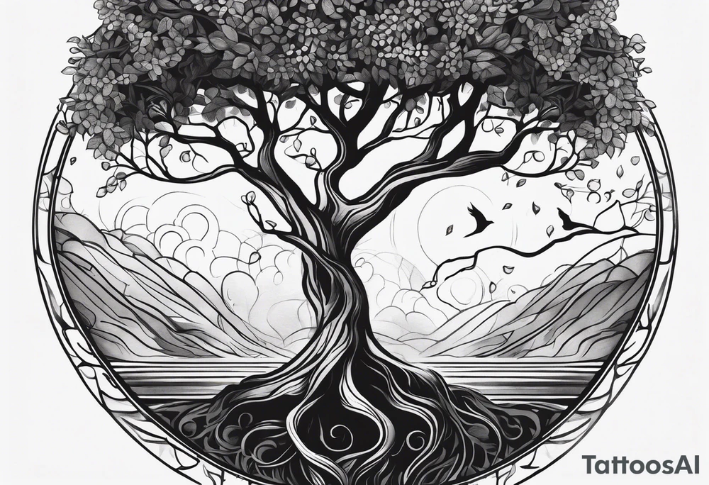 Tree of Life: A tree growing from a seed or roots within your body, with branches reaching outward, represents growth, self-nurturing, and the idea that life is something you cultivate from within. tattoo idea