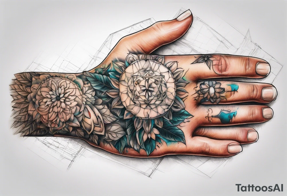 medical stitches reattaching arm tattoo idea