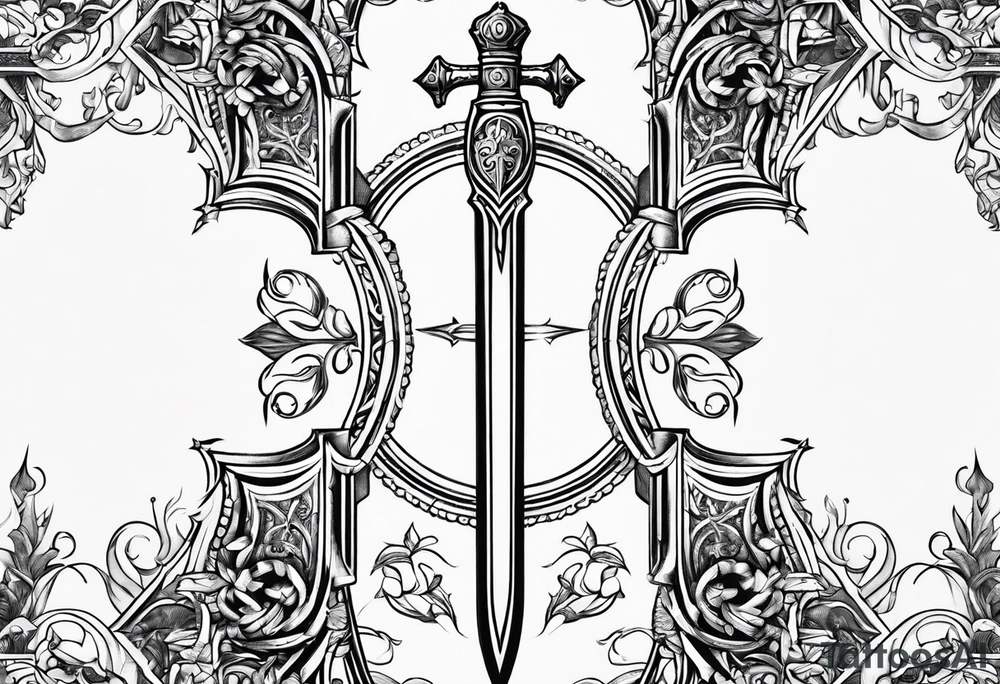 Excalibur sword 
Fire around kt tattoo idea