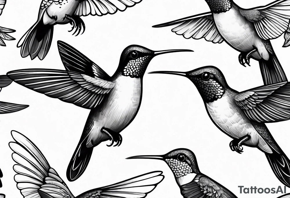 hummingbird simple tattoo idea