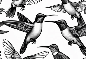 hummingbird simple tattoo idea
