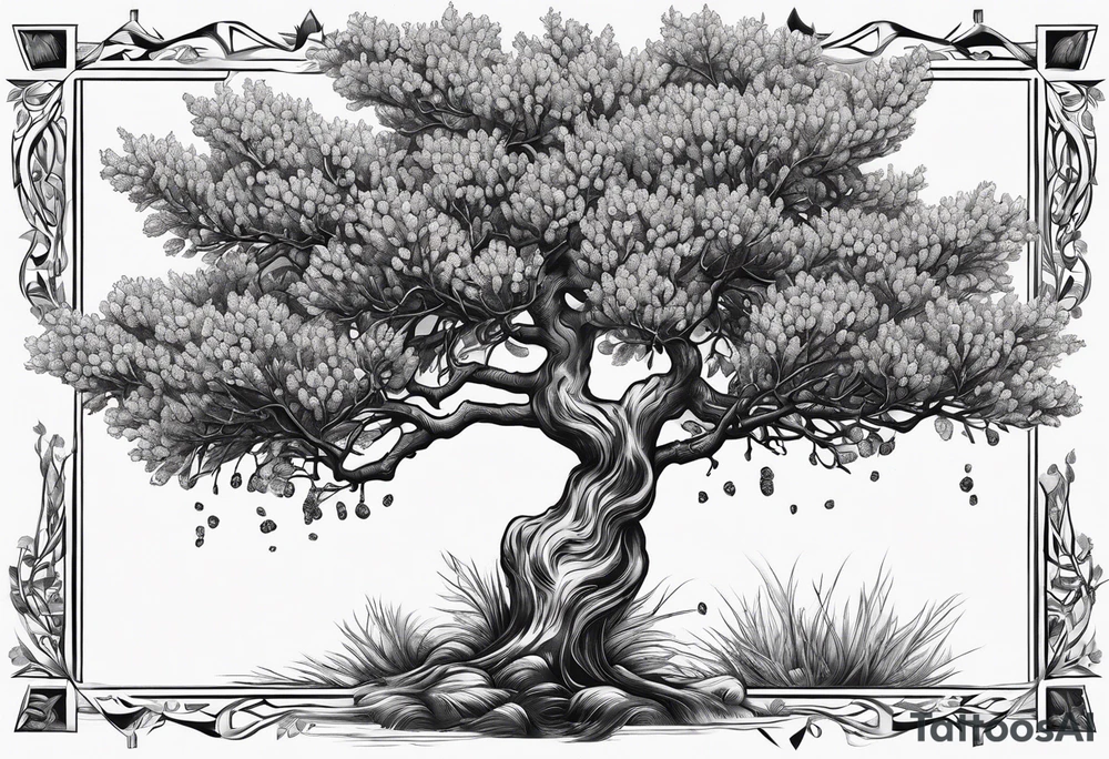 Honey comb in Russian olive tree tattoo idea