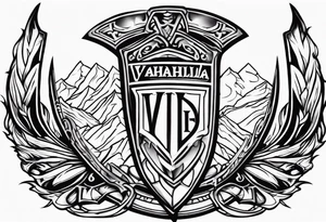 Valhalla Stairs sword shield tattoo idea
