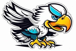 Cartoon eagle with a football tattoo idea