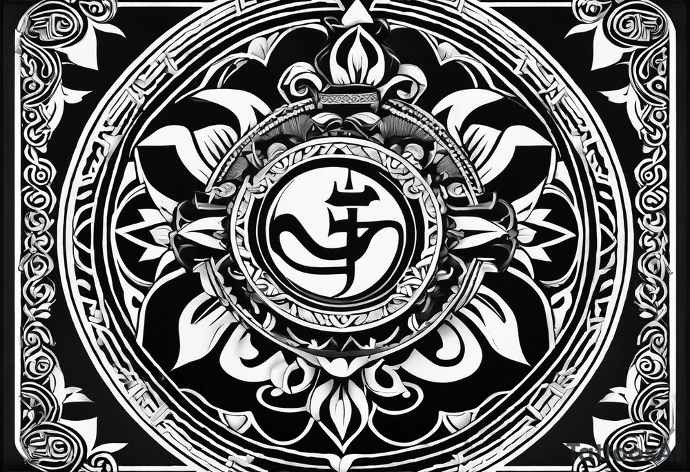 Filipino sun, Filipino Polynesian style, surname Reyes Espina, not vulgar, family crest round shape that looks good on a wrist or bicep, not traditional American tribal, family, love, simple bold symbol tattoo idea
