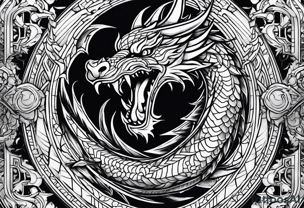 roaring dragons tattoo idea