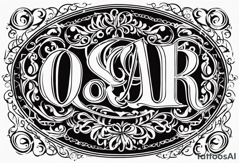 name in a circle: Oscar tattoo idea
