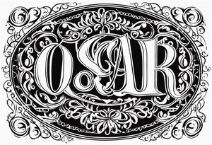 name in a circle: Oscar tattoo idea